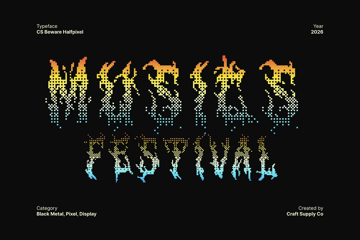 CS Beware Halfpixel, a Blackletter Font by Craft Supply Co. (Photo 2 of 8)