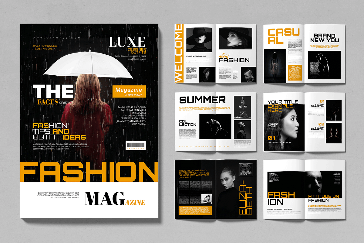 Fashion Magazine Template, a Magazine Template by MightyDesign (Photo 1 of 6)