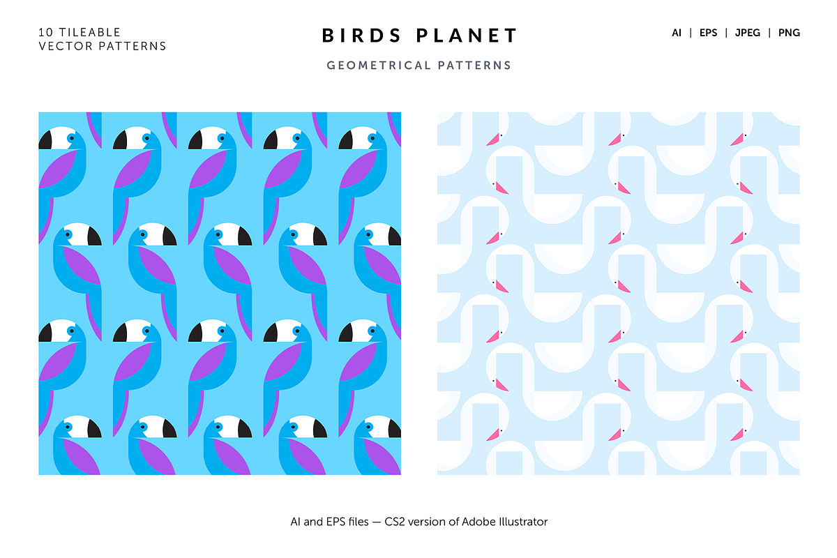 Birds Planet Geometric Patterns, a Pattern Graphic by Designnina Shop (Photo 9 of 12)