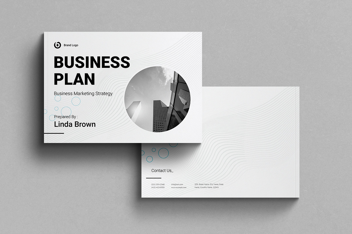Business Plan Template Landscape, a Brochure Template by E-Type