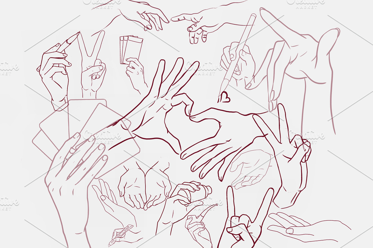 Procreate Hand Stamps Brushes, a Brush Add-On by Procreate Market (Photo 3 of 3)