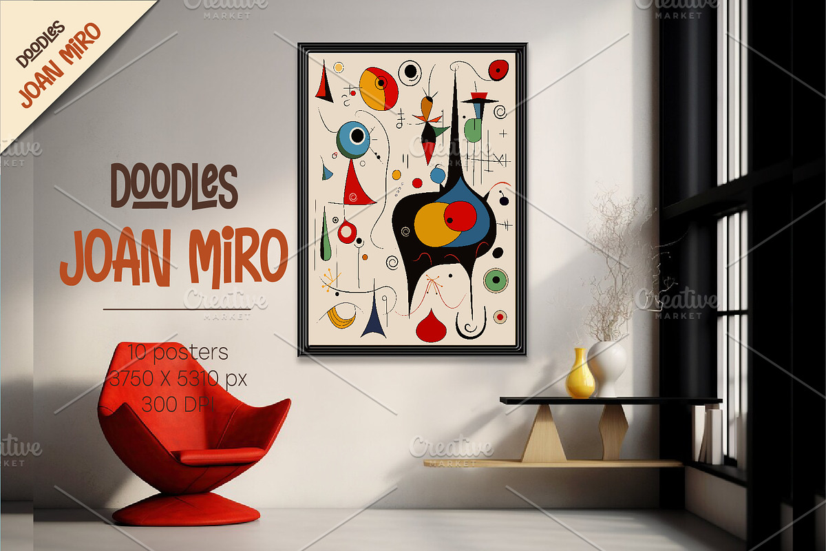 Posters in the style of Joan Miro 01, a Decorative Illustration by KENO Mascots (Photo 3 of 6)