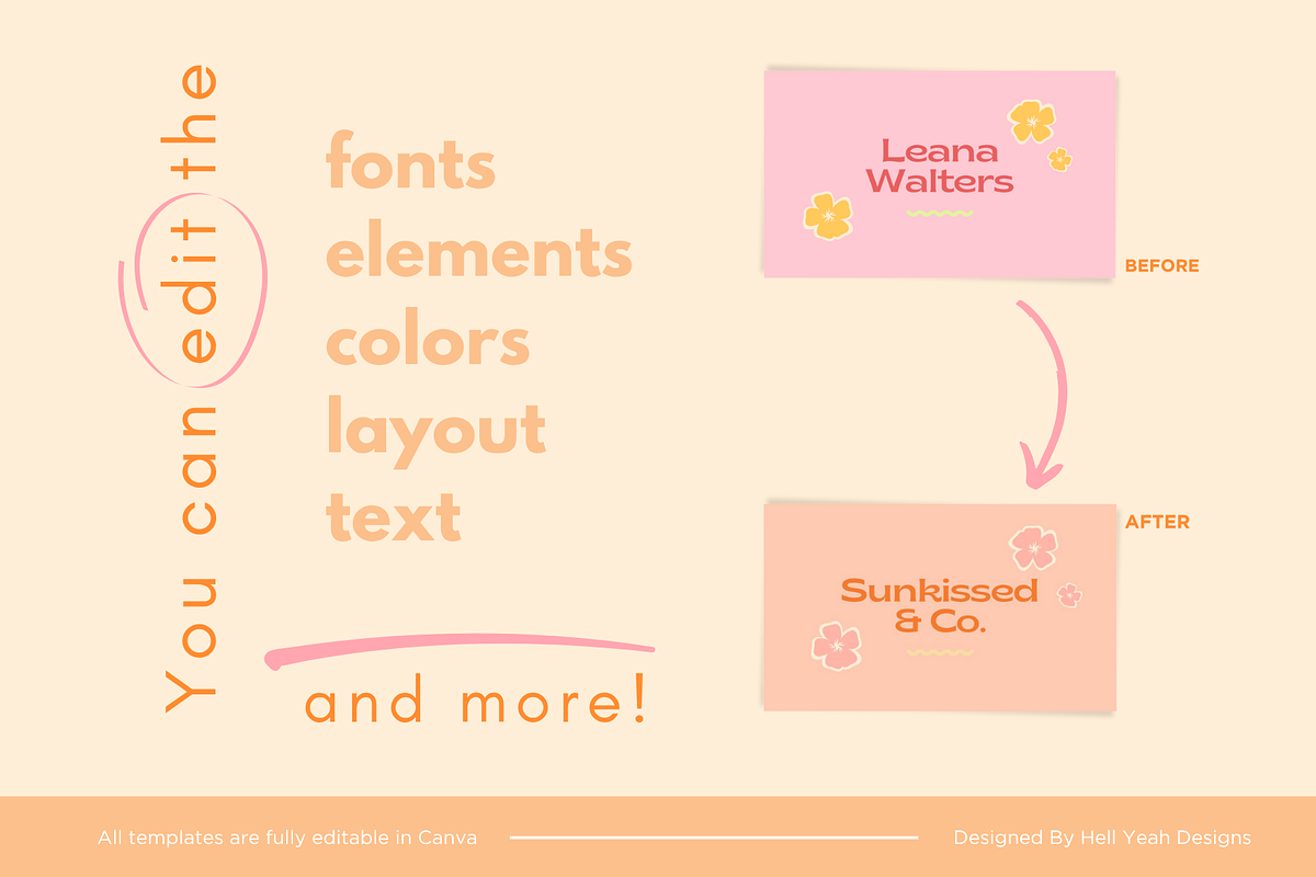 Summer Business Cards Templates, a Card Template by Hell Yeah Designs (Photo 6 of 6)