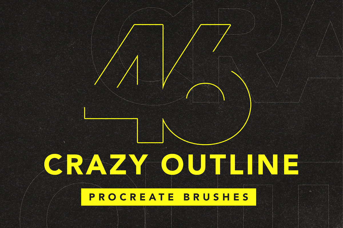 46 Outline brushes procreate, a Brush Add-On by Endete & Mazak brushes (Photo 1 of 9)
