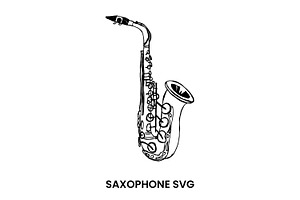 Saxophone Sketch SVG