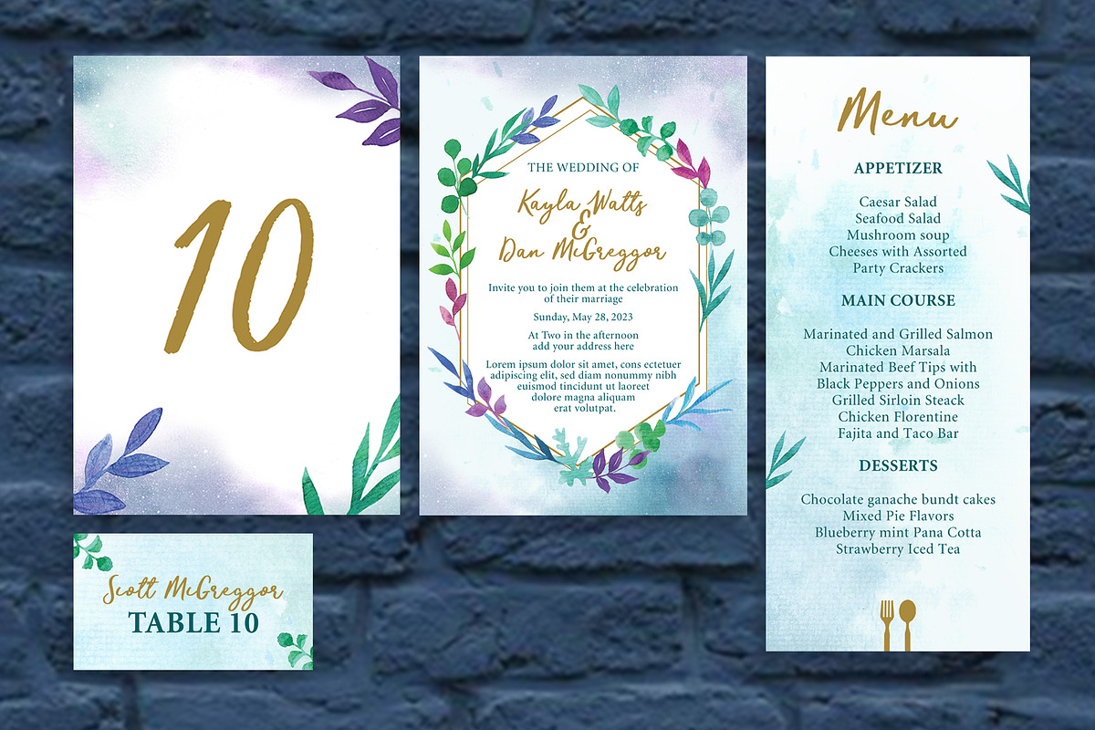 Sophie Wedding Invitation Template, an Invitation Template by Graphic Cook (Photo 1 of 2)