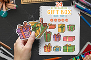 Set of gift box sticker design, a Graphic by Allmostudio (Thumbnail 1 of 4)
