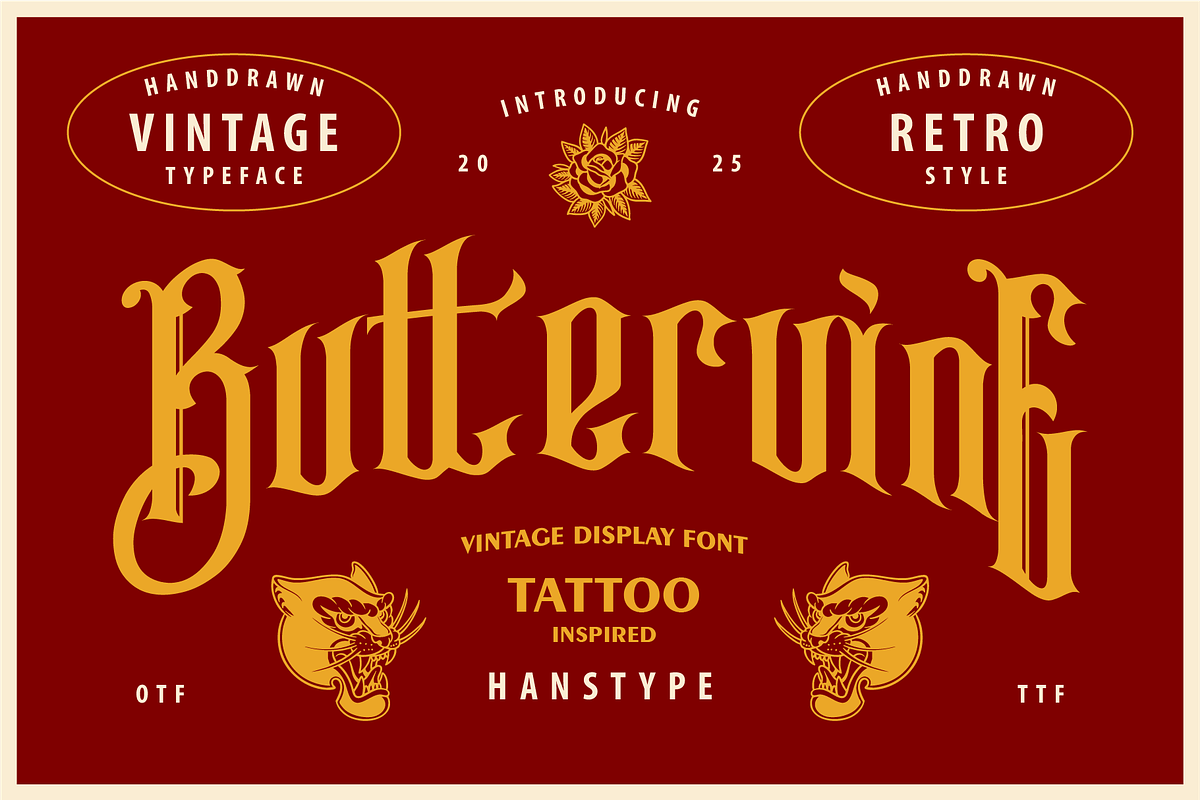 Buttervine - Vintage Display Font, a Font by Hanstype.com (Photo 1 of 11)