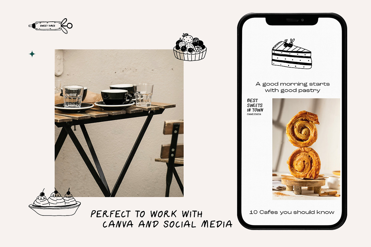 Sweets: Hand Drawn Pastry & Desserts, a Food Illustration by dicreate (Photo 11 of 13)