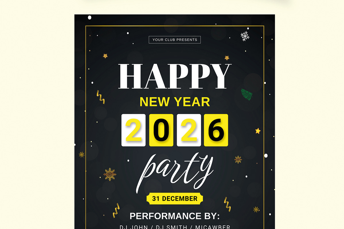 Happy New Flyer Layout, a Flyer Template by MightyDesign (Photo 4 of 8)