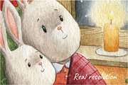 Christmas with mommy watercolor, a Seasonal Illustration by Lososenok (Thumbnail 4 of 4)
