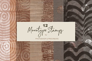 12 Monotype Stamps PS & Procreate
