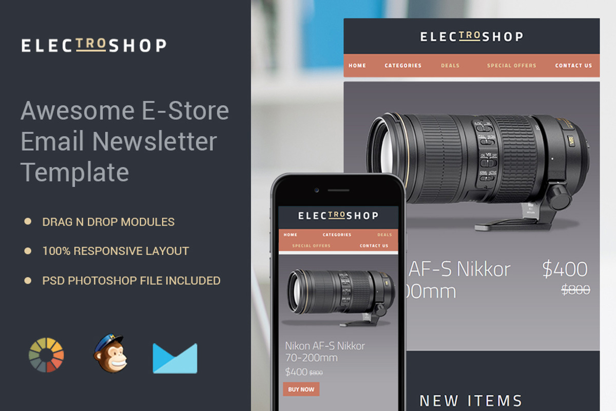 Electroshop-Business Email Template, an Email Template by ZippyPixels (Photo 1 of 4)