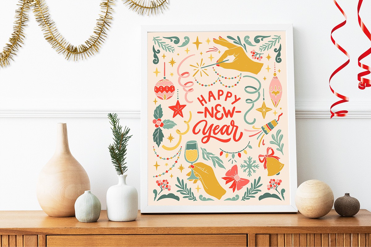 Christmas Retro collection., a Decorative Illustration by ElenKoss (Photo 14 of 15)