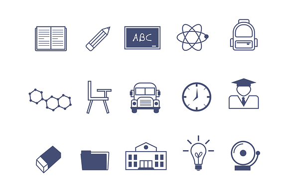 12 School And Academic Icons