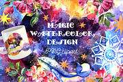 Magic watercolor design, an Illustration by Steshnikova (Thumbnail 1 of 6)