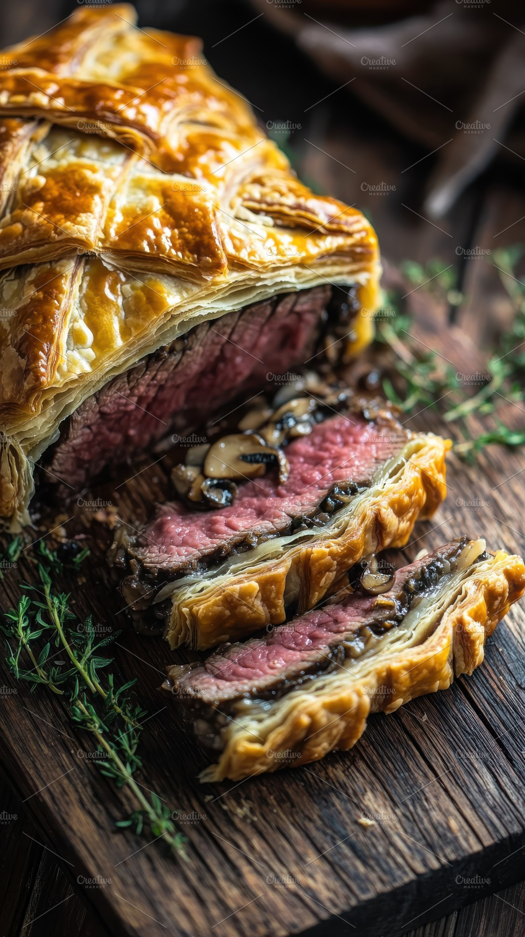 Rustic Sliced Beef Wellington, a Food & Drink Photo by Virgo Studio