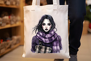 Cute Autumn Gothic Girl Clipart, an Illustration by Rose Art (Thumbnail 6 of 7)