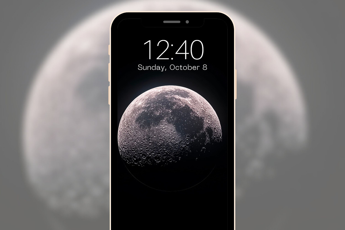 Moon Phone Wallpapers Set, a Graphic by Kalindiprints (Photo 2 of 6)