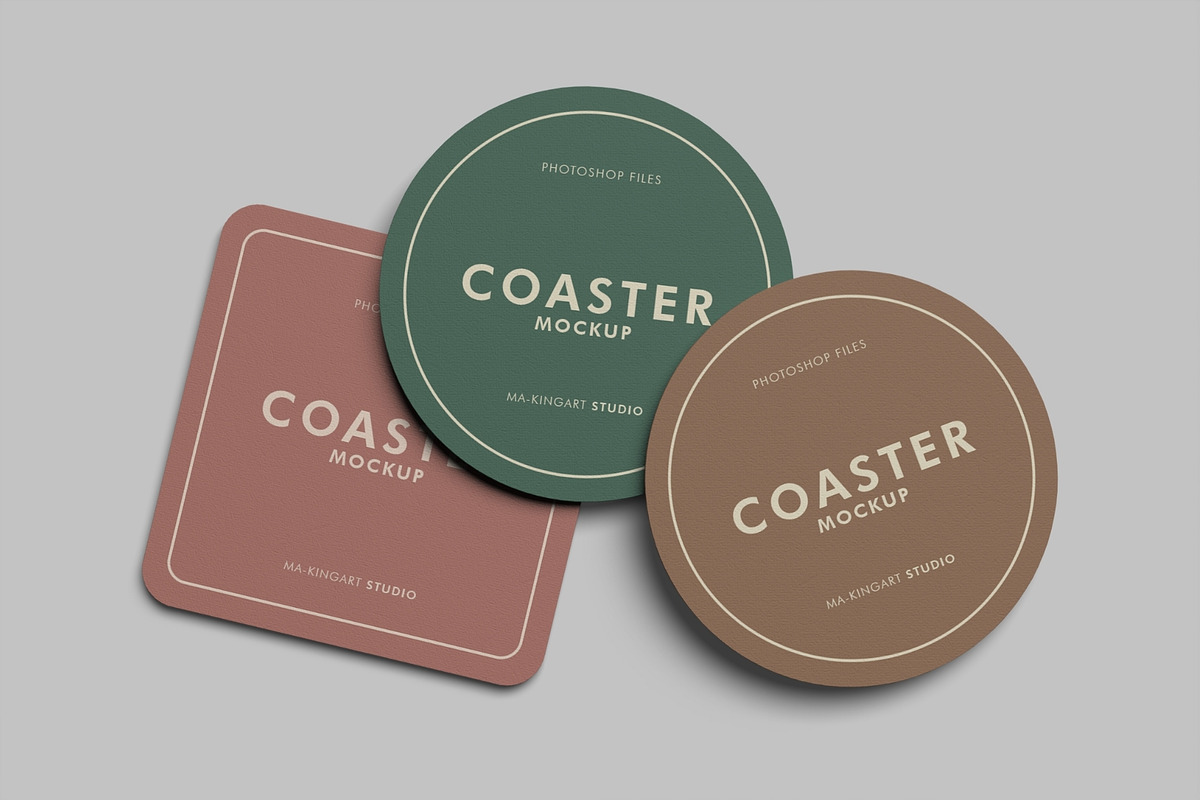 Realistic Coaster Mockup PSD, a Cups & Container Mockup by MA-KING_ART (Photo 2 of 5)