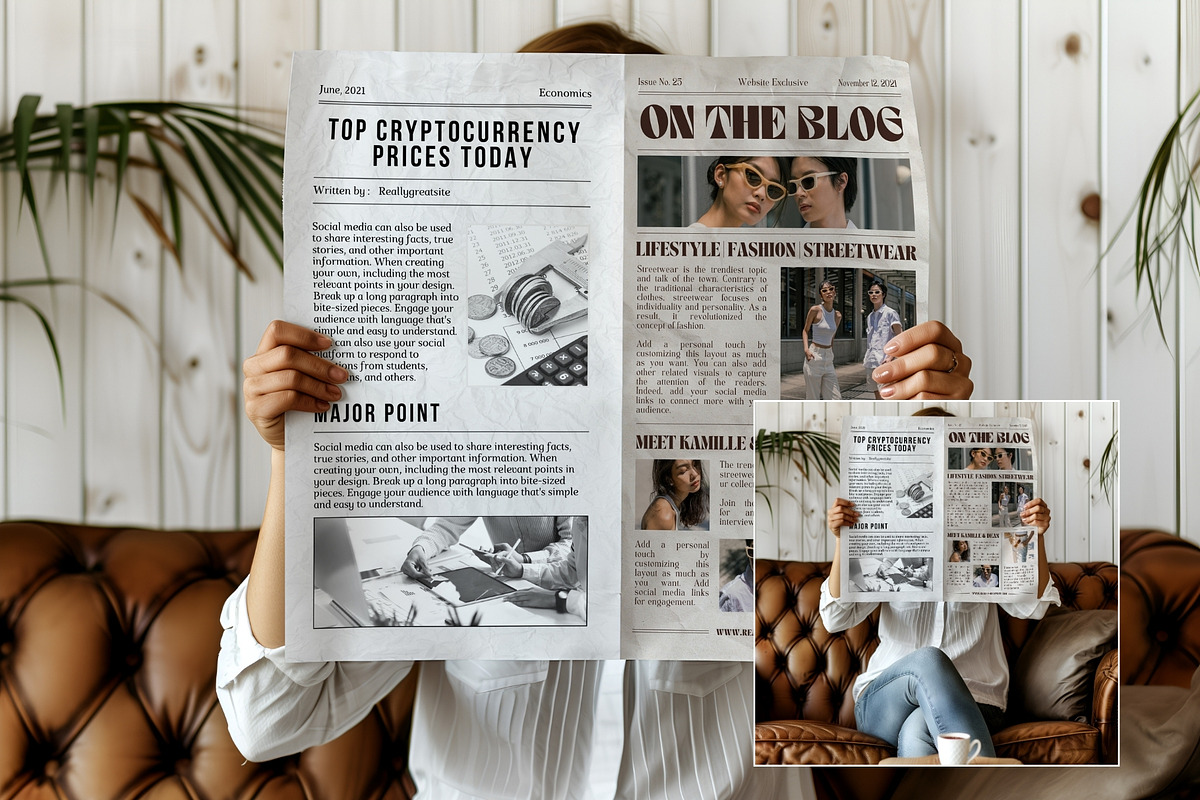 Newspaper Mockup - SC002 - 03, a Books & Magazine Mockup by Callistemon Creative (Photo 3 of 5)
