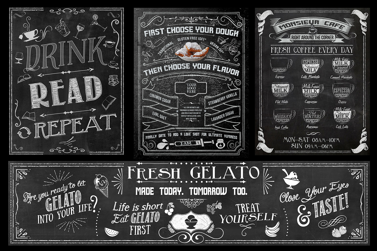 Twenty Editable Chalkboard Designs!, a Poster Template by the little wonder shop (Photo 8 of 9)