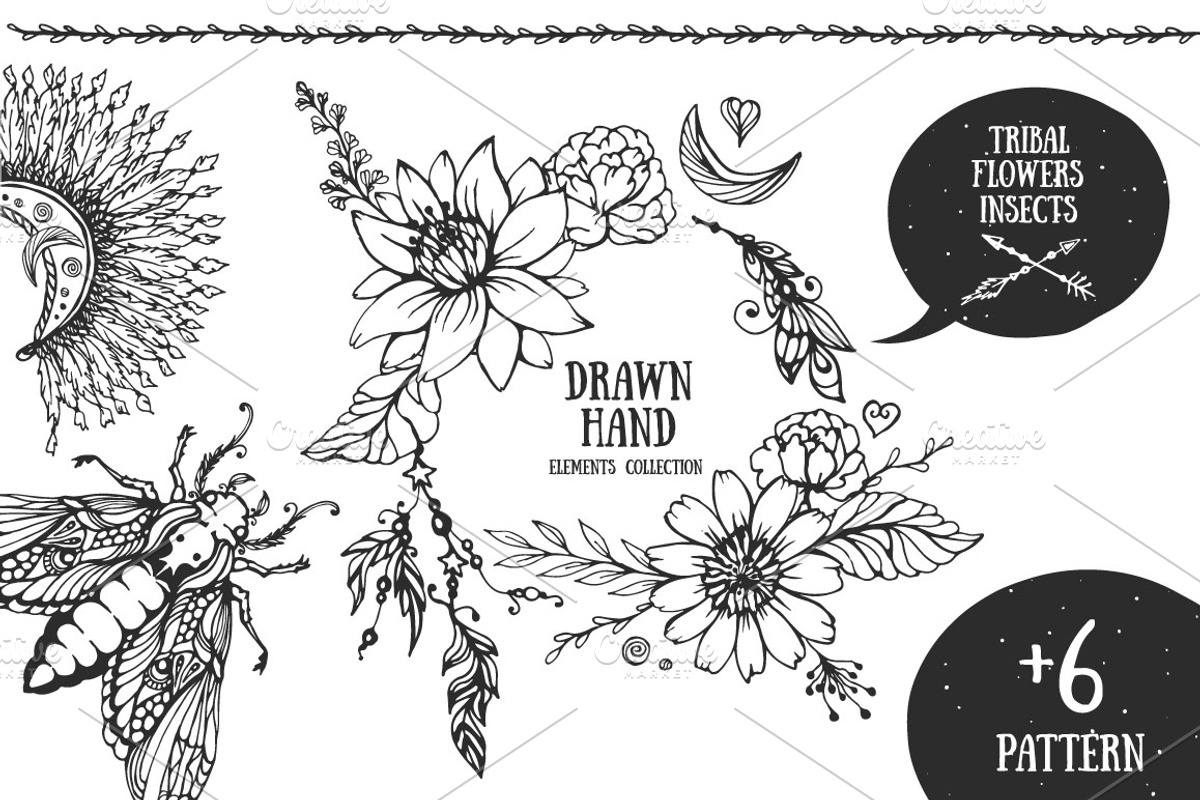 Hand Drawn Elements collection, an Object Graphic by inifer (Photo 1 of 5)