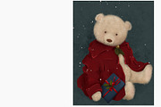 Vintage X-mas Bear clipart, an Animal Illustration by AlenaVlasko stock Market (Thumbnail 4 of 6)