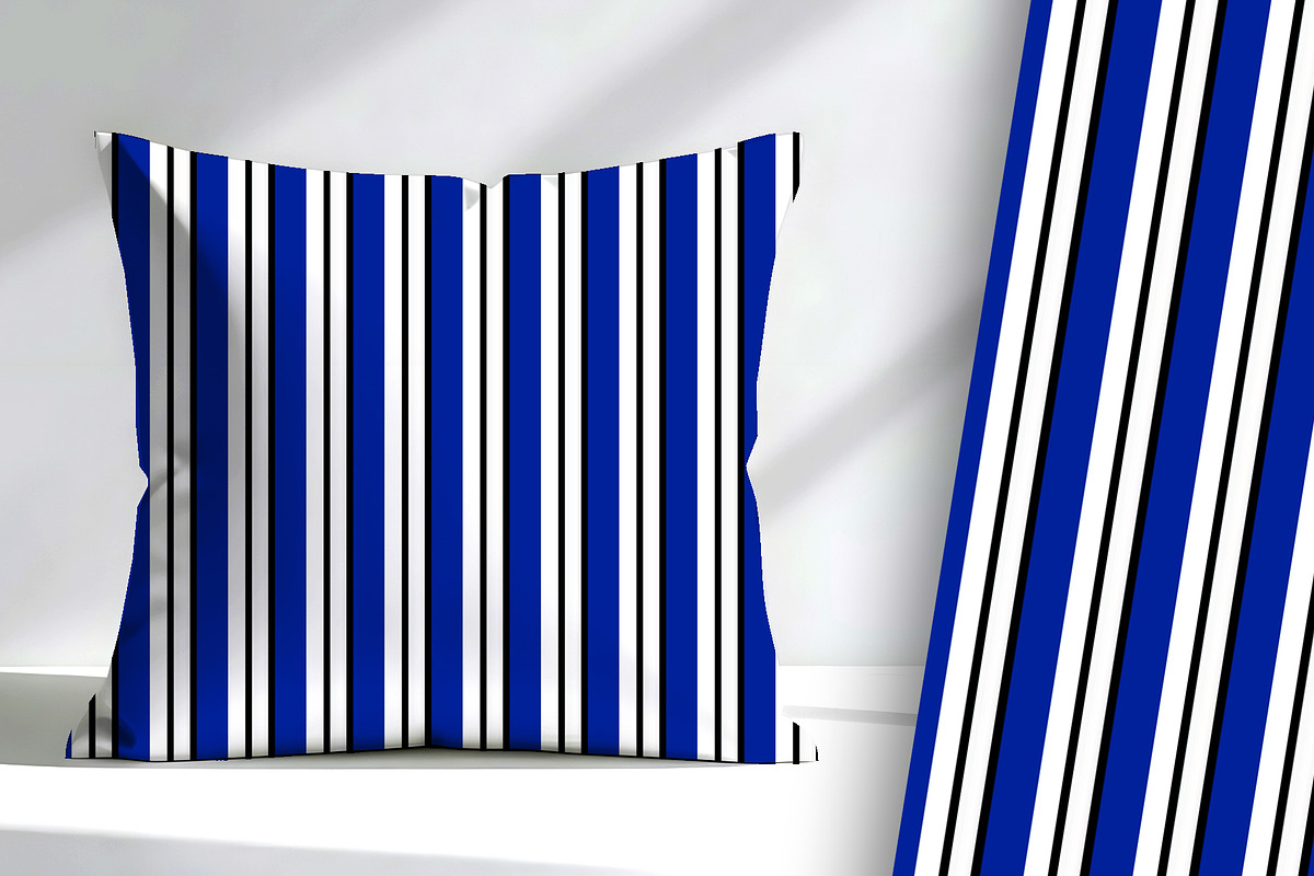 Blue Black and White Pin Stripe, a Pattern Graphic by Sharon Schwalbe (Photo 3 of 5)