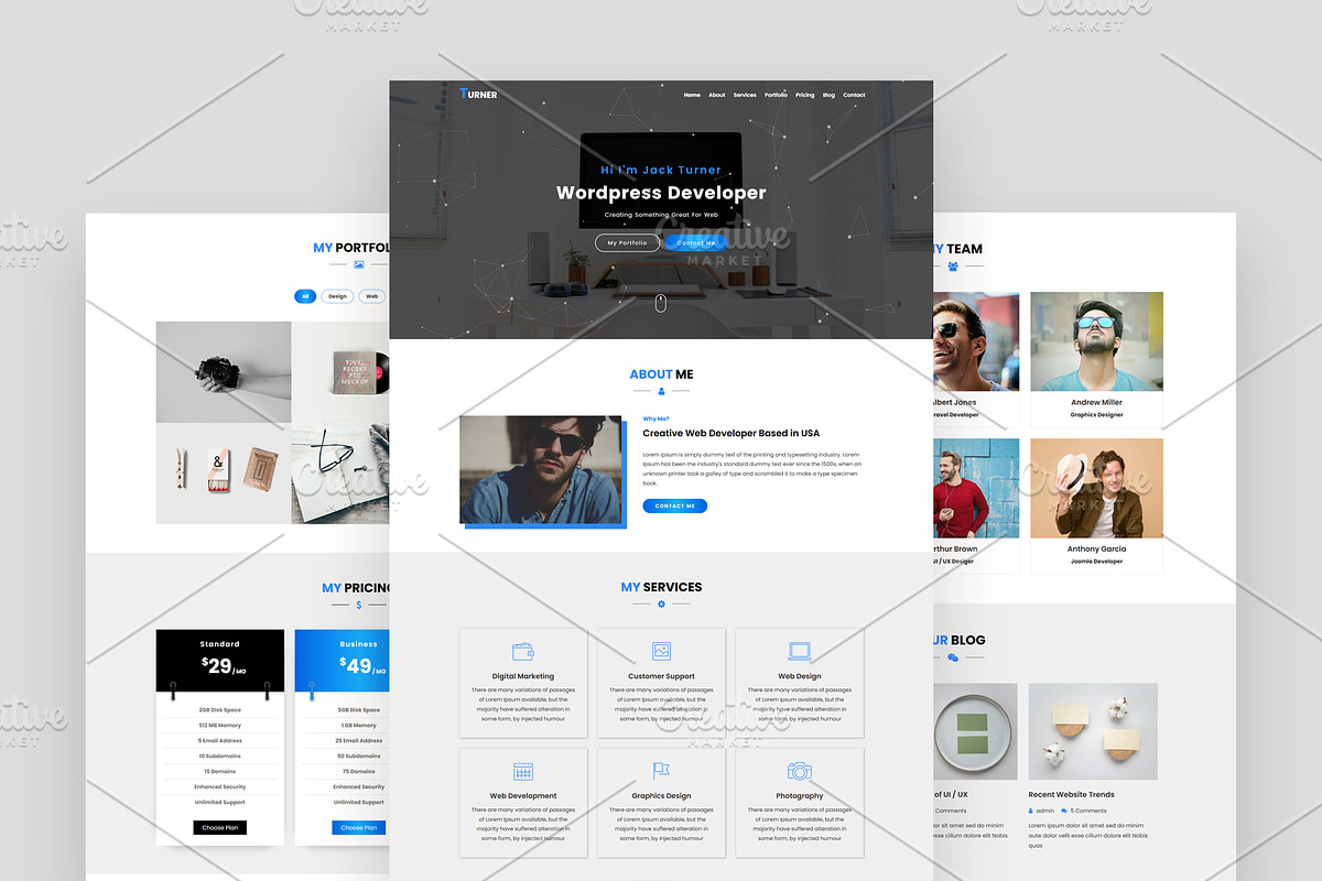 Personal Portfolio Landing Page, a Landing Page Template by nandinigraphics (Photo 1 of 3)