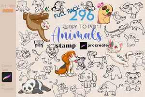 Animal Stamp Children Coloring Pages