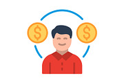 Cash flow Flat Icon, a Duotone Icon by Pexelpy (Thumbnail 1 of 2)