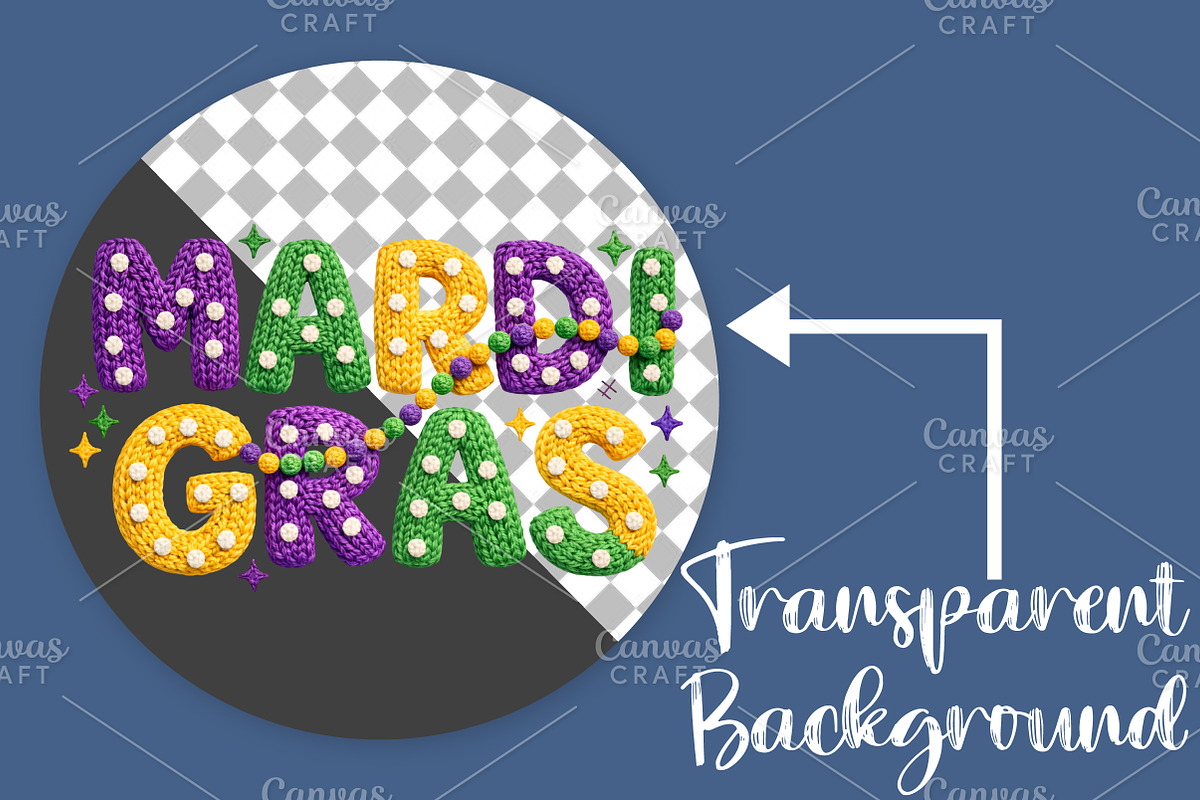 Retro Mardi Gras Bow Png, an Illustration by Canvas Craft (Photo 2 of 6)
