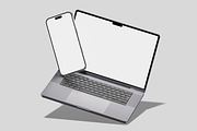 MacBook and iPhone Mockup, a Wearable Device Mockup by Unerispace (Thumbnail 3 of 6)