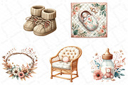 Boho Baby Watercolor Clipart, an Illustration by DreamPrint404 (Thumbnail 4 of 6)