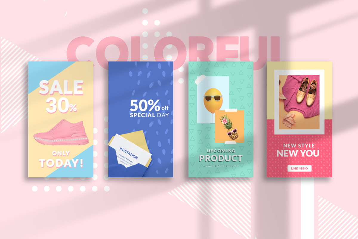 CANVA Colorful Social Media Pack, a Social Media Template by Eviory (Photo 6 of 14)