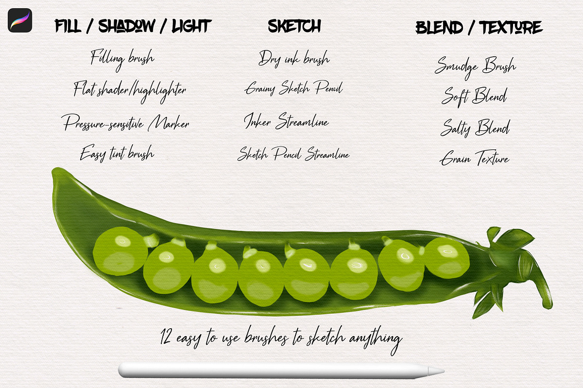Sketch Box for Procreate, a Brush Add-On by Liquid Amethyst Art (Photo 4 of 8)