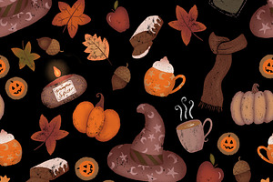 Cozy Halloween Digital Paper