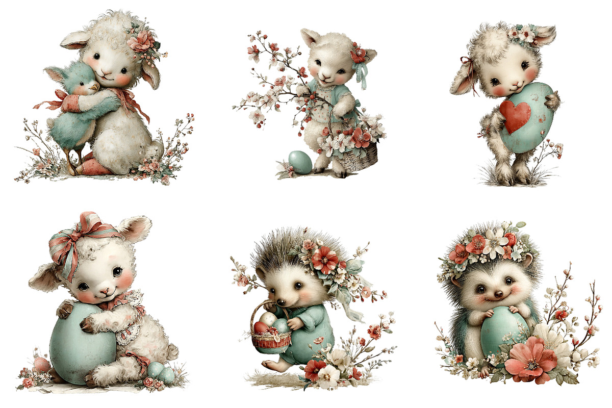 Cute Whimsical Easter Clipart Easter, an Illustration by CreationArt (Photo 5 of 6)