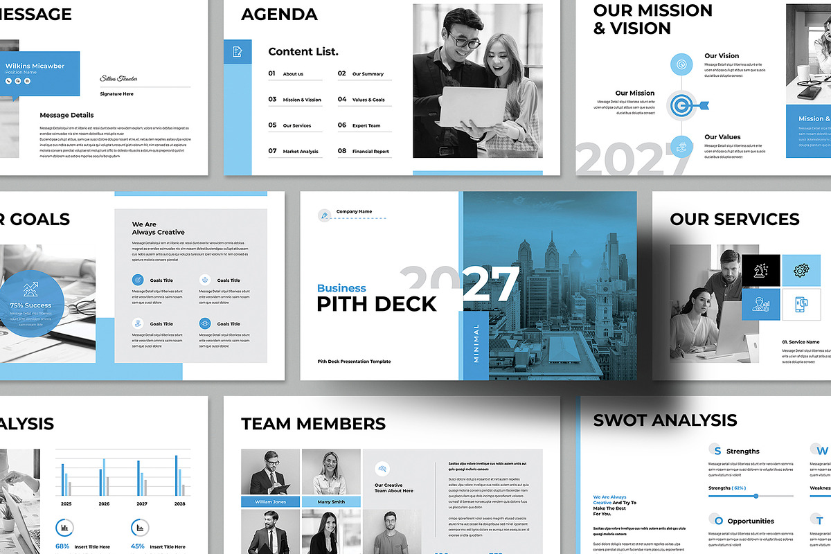 Pitch Deck Presentation Template, a Presentation Template by Pixelpick (Photo 1 of 5)
