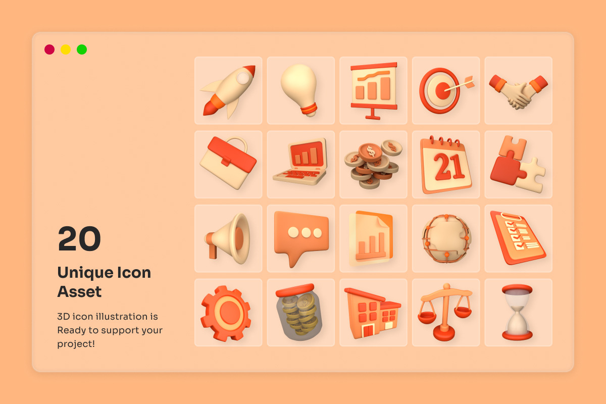 Startup & Investor Pitch 3D Icon Pac, a Finance Illustration by twinstd (Photo 4 of 6)