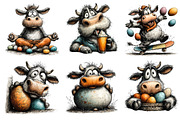 Funny Easter Cow Clipart, an Illustration by Dream Creation (Thumbnail 3 of 6)