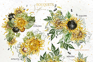 Watercolor Sunflowers