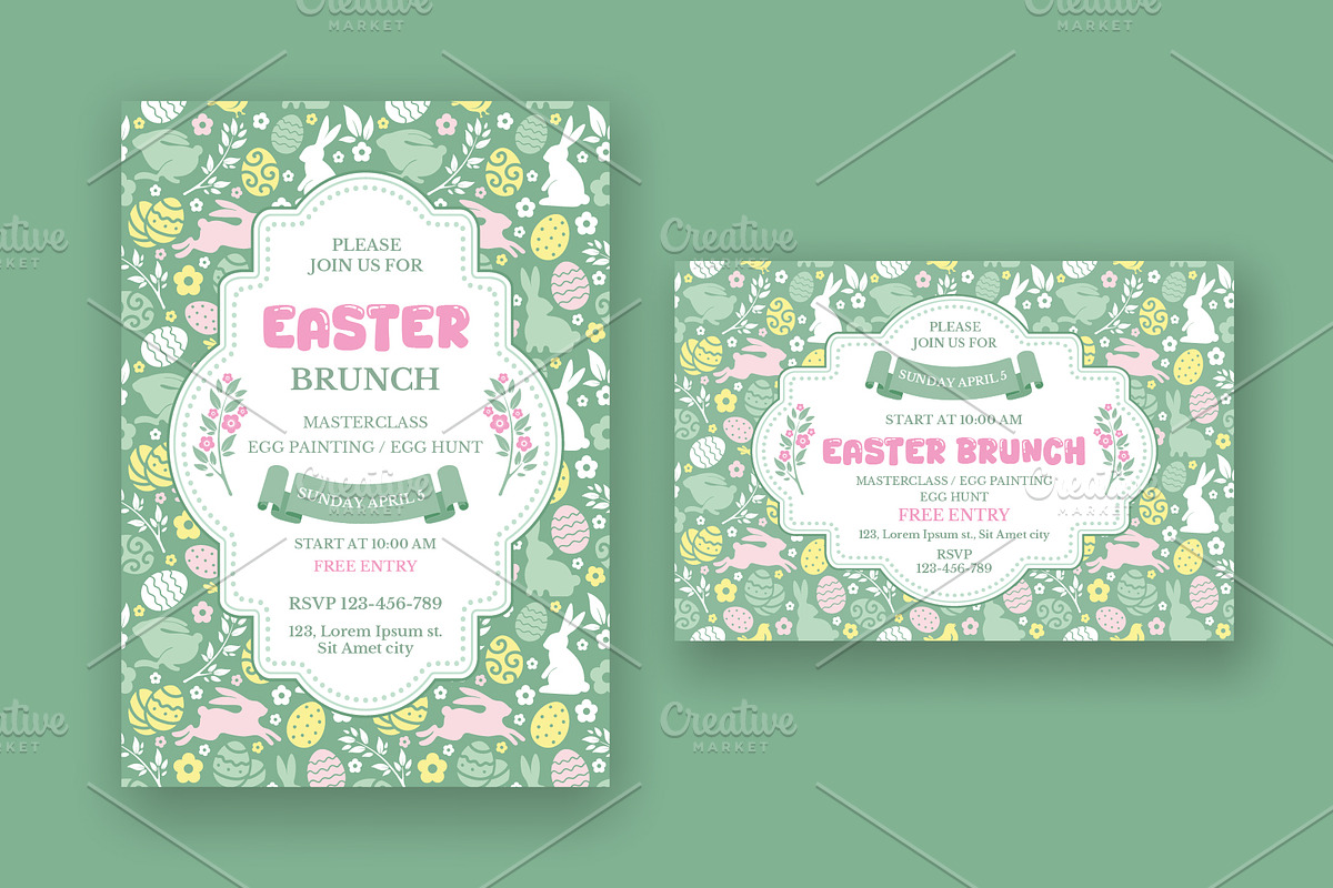 Easter Brunch Invitation Template, a Flyer Template by Vector beauty (Photo 2 of 4)
