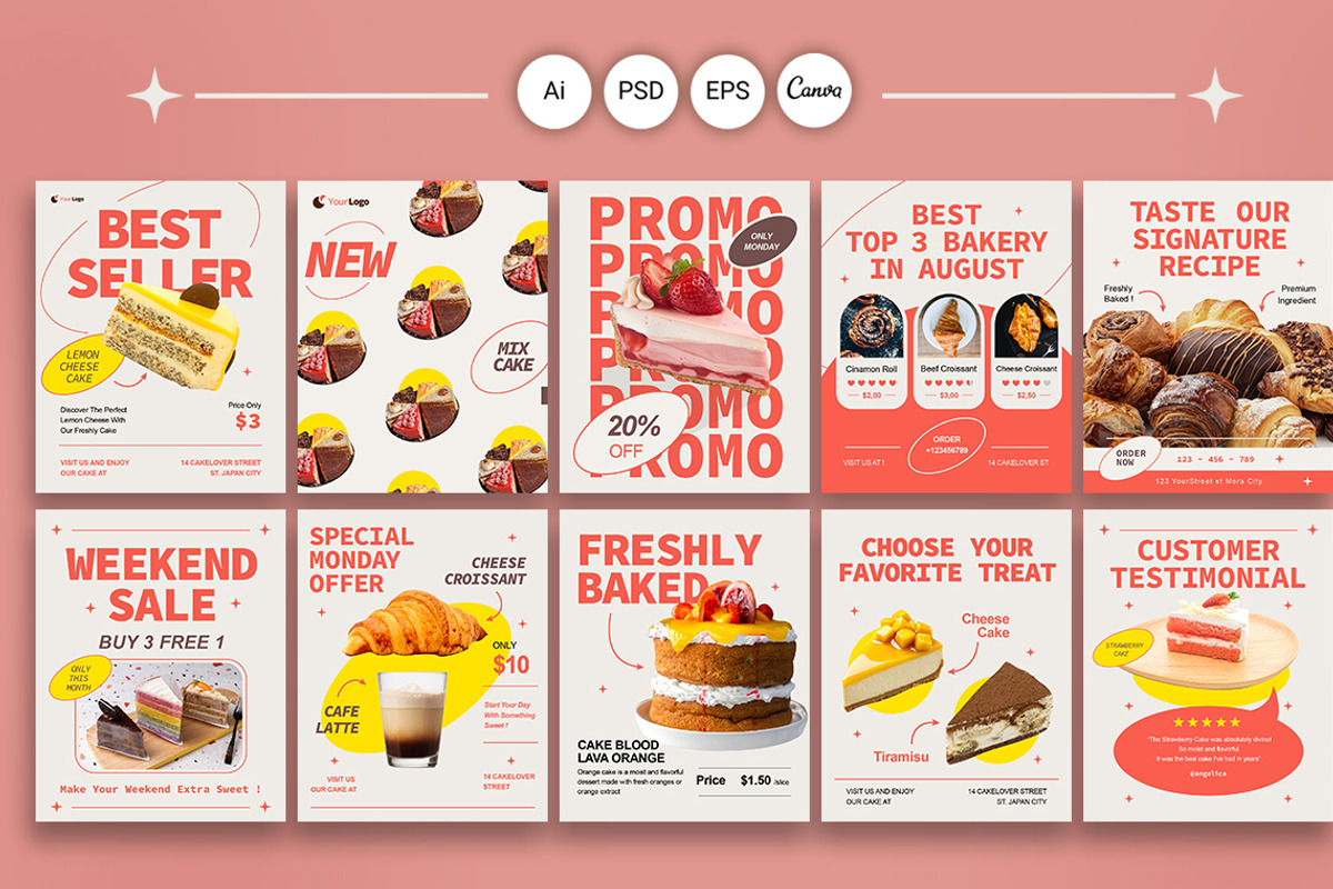 Promotion-Bakery Shop Instagram Feed, a Social Media Template by Jiwstudio (Photo 3 of 5)