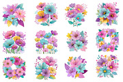 Whimsical Spring Flowers Clipart, an Illustration by Dream Creation (Thumbnail 3 of 5)