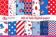 4th of July digital paper, a Pattern Graphic by PolpoDesign (Thumbnail 1 of 3)