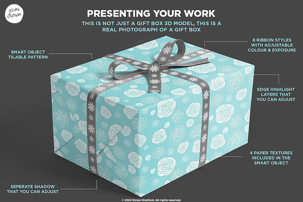 Gift Box mockup, a Packaging Mockup by Itsmesimon (Photo 7 of 7)
