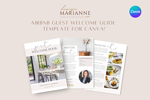 Airbnb Welcome Book Canva Template, a Templates & Theme by Marianne Design Co