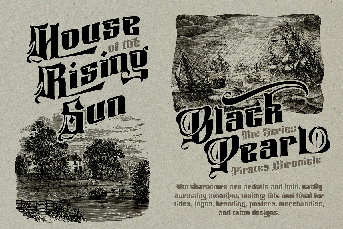 Helarctos Antique Font, a Blackletter Font by TypeClassHeroes (Photo 8 of 15)
